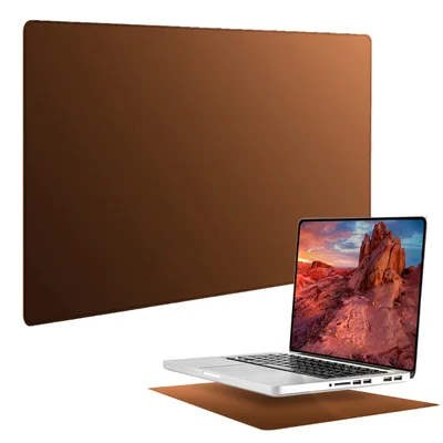 Mouse Pad Notebook Pequeno Sintético Antiderrapante Setup De Trabalho Escritório Cor Castor