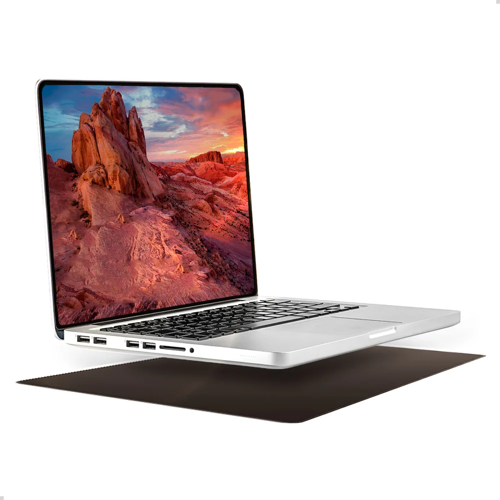 Imagem 4 de 5 do produto Mouse Pad Notebook Pequeno Sintético Antiderrapante Setup De Trabalho Escritório Cor Marrom Escuro