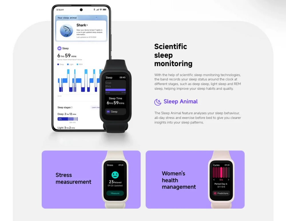 Imagem 2 de 5 do produto Relógio Smartwatch Xiaomi Smart Band 9 Active M2435b1 - Preto