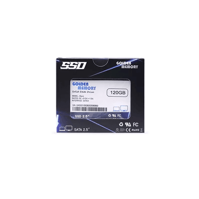 SSD 120GB Golden Memory, 2,5″, Sata Iii, Leitura: 530mb/s, Gravação: 485mb/s, Preto