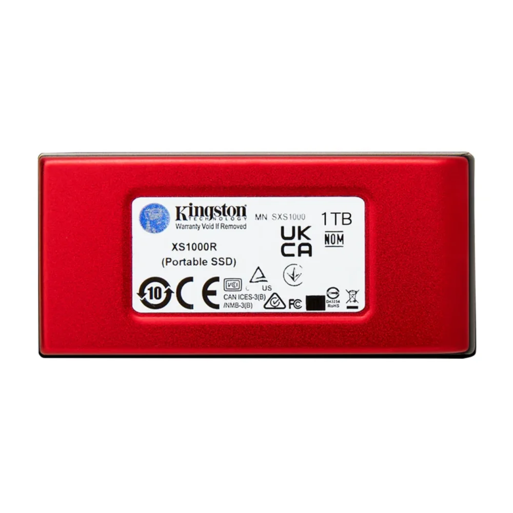 Imagem 5 de 5 do produto SSD Externo Kingston Xs1000, 1TB, Usb 3.2 Gen 2 - Vermelho - Sxs1000r/1000g.