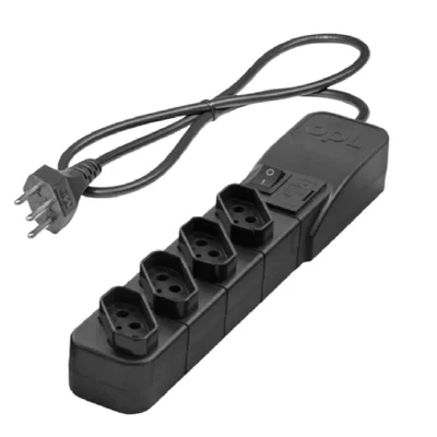 Filtro De Linha Abs Com Fusivel 4 Tomadas Anti-chama.