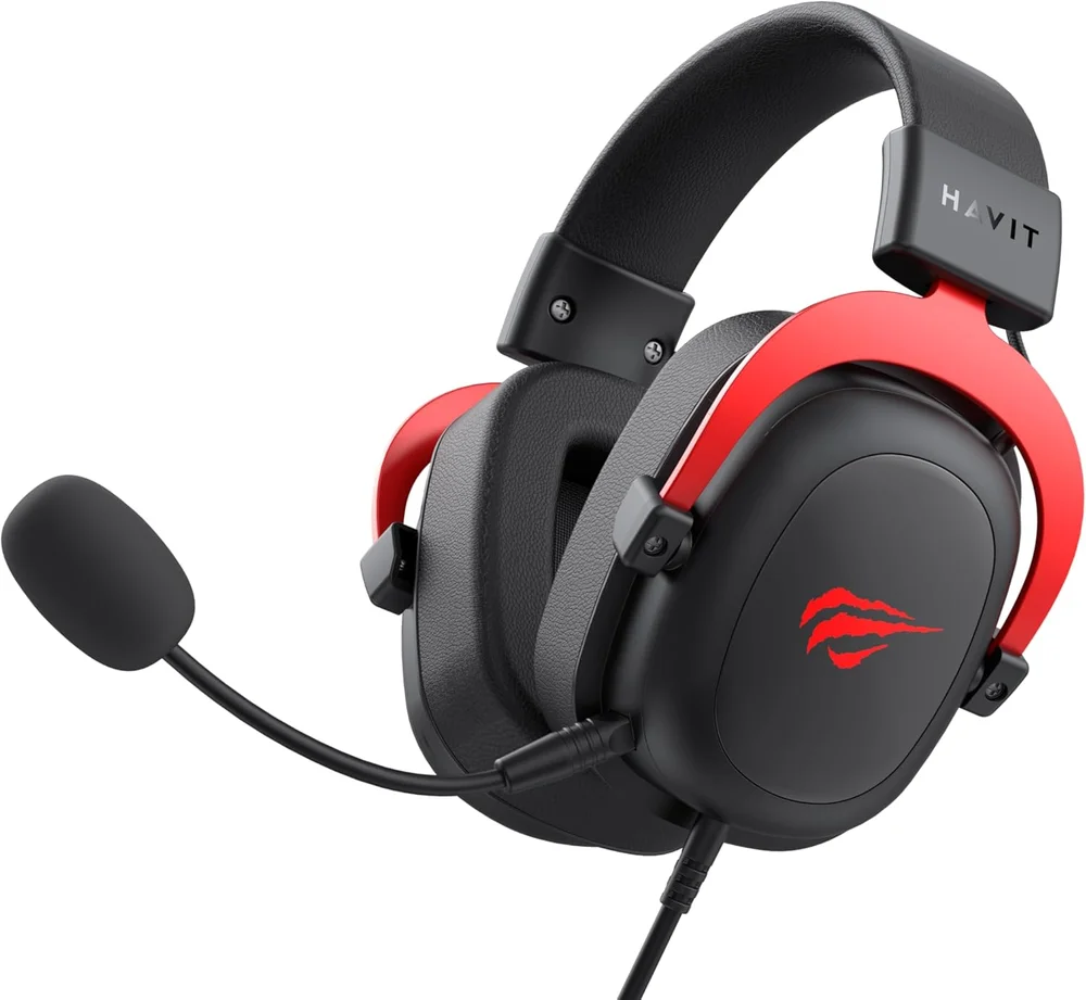 Imagem 2 de 4 do produto Headset Gamer Havit Hv-h2002d 20khz ‎com Fio Preto E Vermelho - Hv-h2002d.