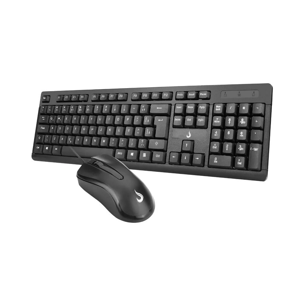 Imagem 2 de 5 do produto Kit Teclado e Mouse Office Rise Mode OF 01 USB 1000DPI ABNT2 - RM-TM-01-FB
