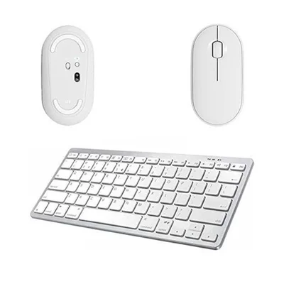 Mouse E Teclado Bluetooth Para Ipad Air 5 10,9  2022 Branco