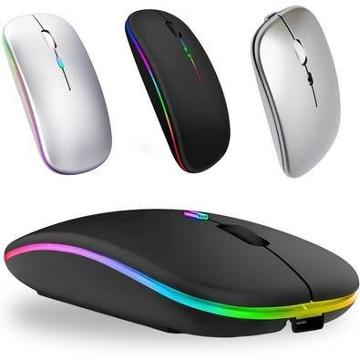 Mouse Sem Fio Recarregavel Bluetooth Wireless E Silencioso Ergonomico Ultrafino