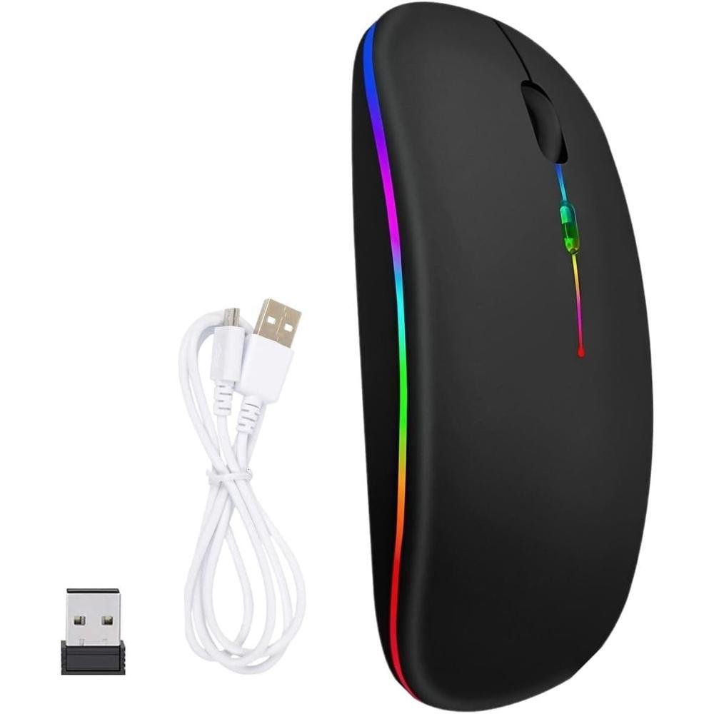 Imagem 3 de 3 do produto Mouse Sem Fio Recarregavel Bluetooth Wireless E Silencioso Ergonomico Ultrafino