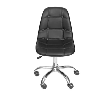 Cadeira Dkr Botonê Preta Com Base De Rodízio - Or Design