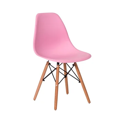Cadeira Para Mesa De Escritório Oficial Eiffel Saarinen Wood - Rosa