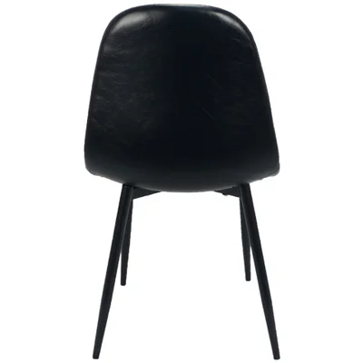 Cadeira Tânia Charla Estofada Pu Vintage Base Cor Preta - Preto. — foto 4
