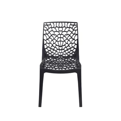 Cadeira Gruvyer Polipropileno Preta - Or Design