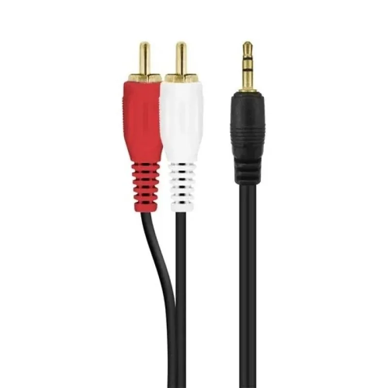 Imagem 2 de 3 do produto Cabo 2 Rca + 1 P2  Estéreo Dourado 1,8 [f108]