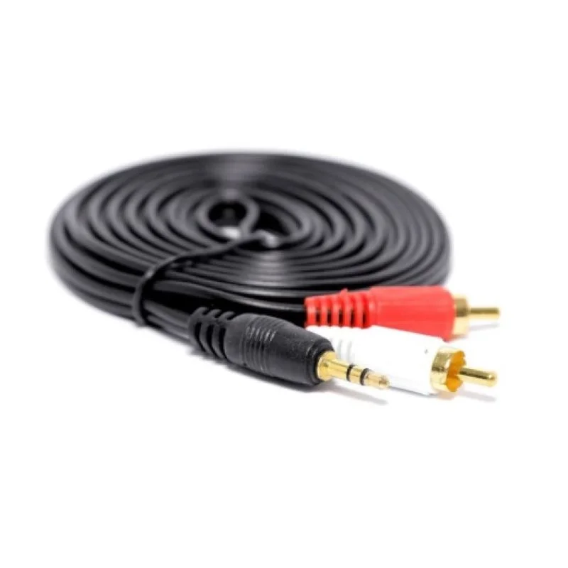 Imagem 3 de 3 do produto Cabo 2 Rca + 1 P2  Estéreo Dourado 1,8 [f108]