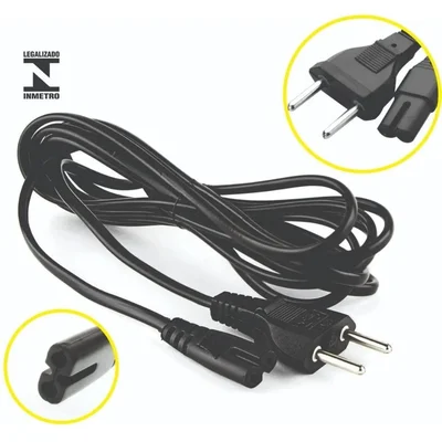 Cabo De Força BiPolegadasar 8 P/ Fonte Notebook, Impressora E Radio 1.5 Mts