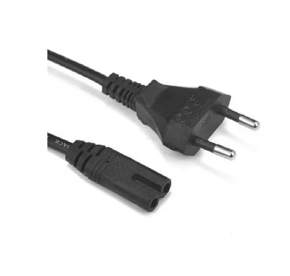 Imagem 2 de 2 do produto Cabo De Força BiPolegadasar 8 P/ Fonte Notebook, Impressora E Radio 1.5 Mts