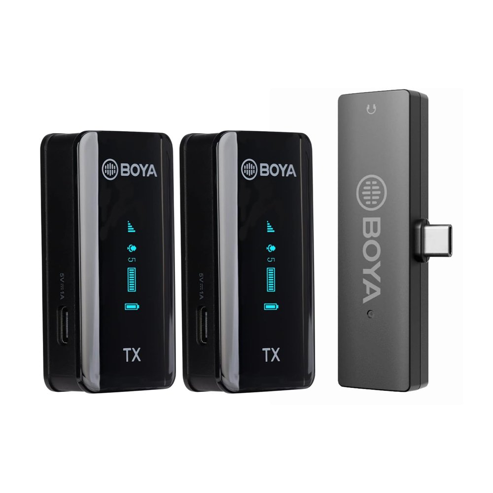 Sistema Microfone Lapela Boya By-xm6-s6 Usb C 2.4g Preto