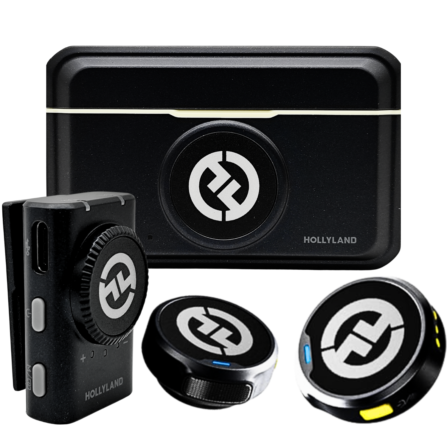 Microfone Lapela Duplo Hollyland Lark M2 Wireless Para Câmeras E Filmadoras