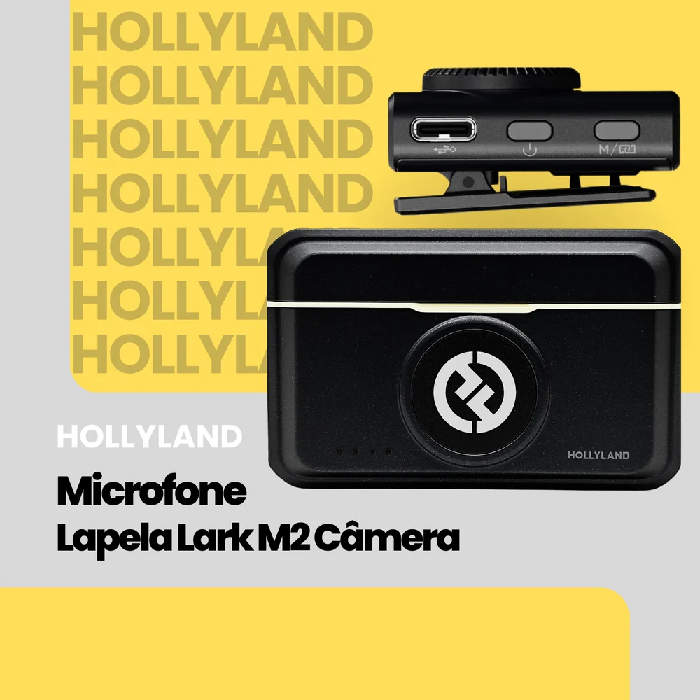 Microfone de Lapela Hollyland Lark M2 Câmera