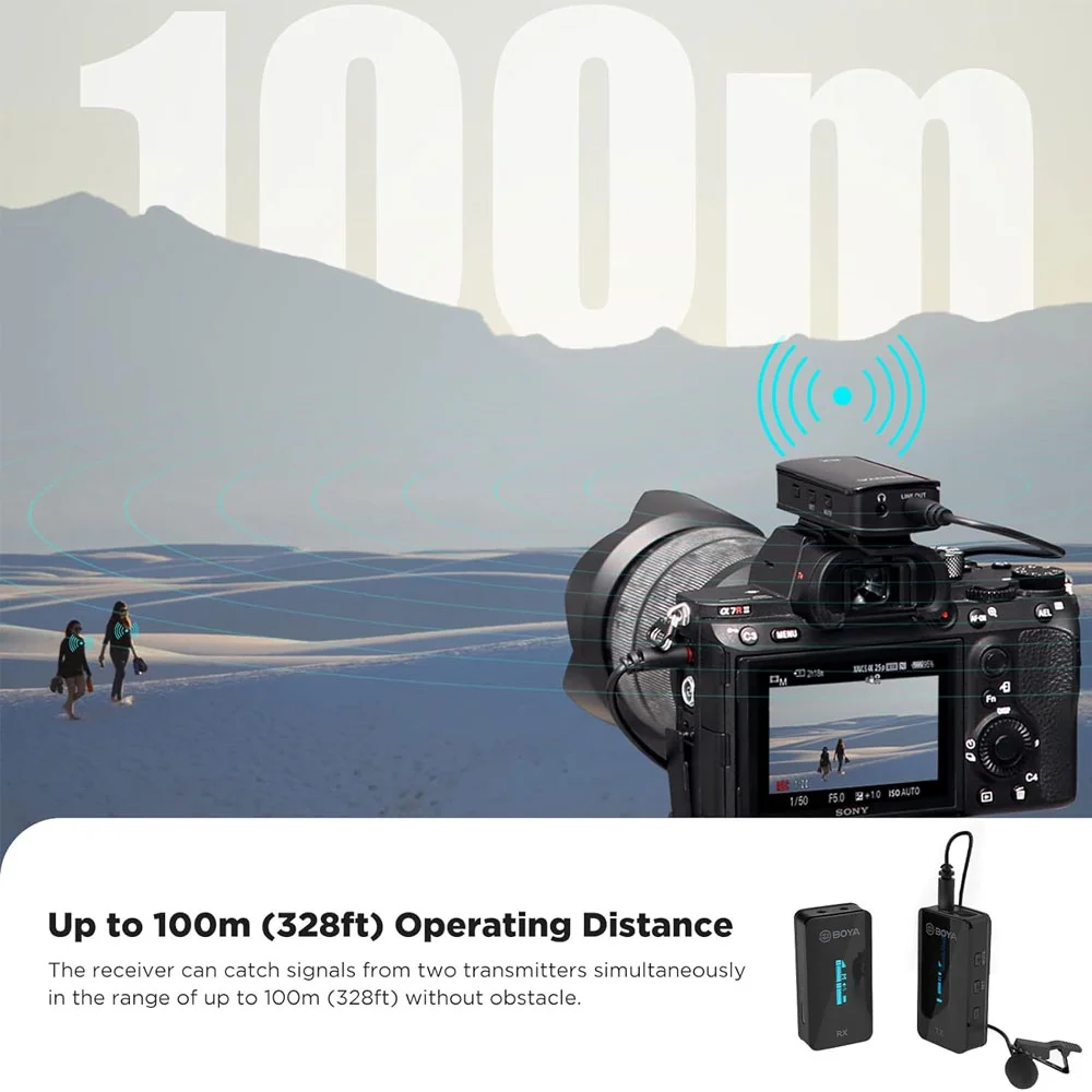 Imagem 5 de 5 do produto Sistema Microfone De Lapela Boya By-xm6-s1 2.4ghz Preto.