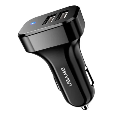 Carregador Veicular Usams Máx. 2.1a 2x Porta Usb A Preto