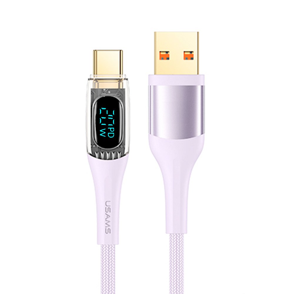 Cabo Usb Usams Tipo C Pra Lightning Pd 20w 1.2m Púrpura.