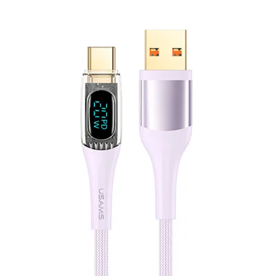 Cabo Usb Usams Tipo C Pra Lightning Pd 20w 1.2m Púrpura.