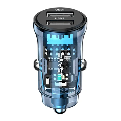 Carregador Veicular Usams Máx. 15w 2x Porta Usb A Azul
