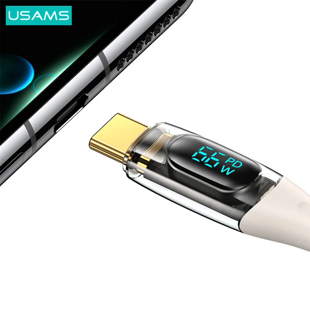 Cabo Usb Usams Usb A Para Tipo C 6a Macho 1.2 Metro Bege. 7
