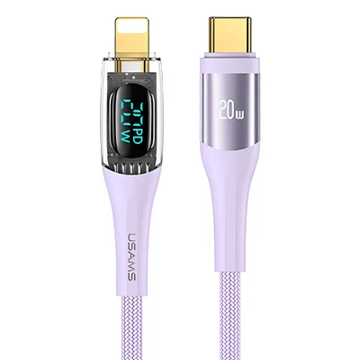 Cabo Usb Usams Usb C Pra Lightning Pd 20w 2metros Púrple