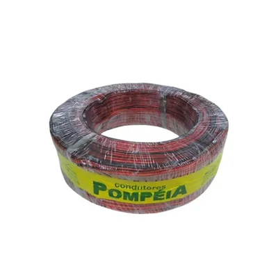 Cabo Bicolor Cristal 2x20awg 2x0,50mm Vermelho C/100m Pompeia