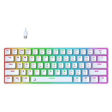 Teclado Mecânico Gamer Rise Mode Gm1 RGB Usb-c Switch Brown Branco - Rm-tcm-gm1-wbro