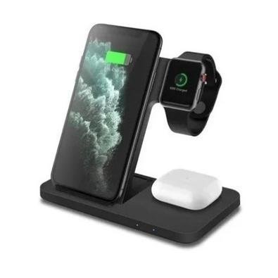 Carregador Por Indução Função 3 Em 1 Iphone Watch Fone Case