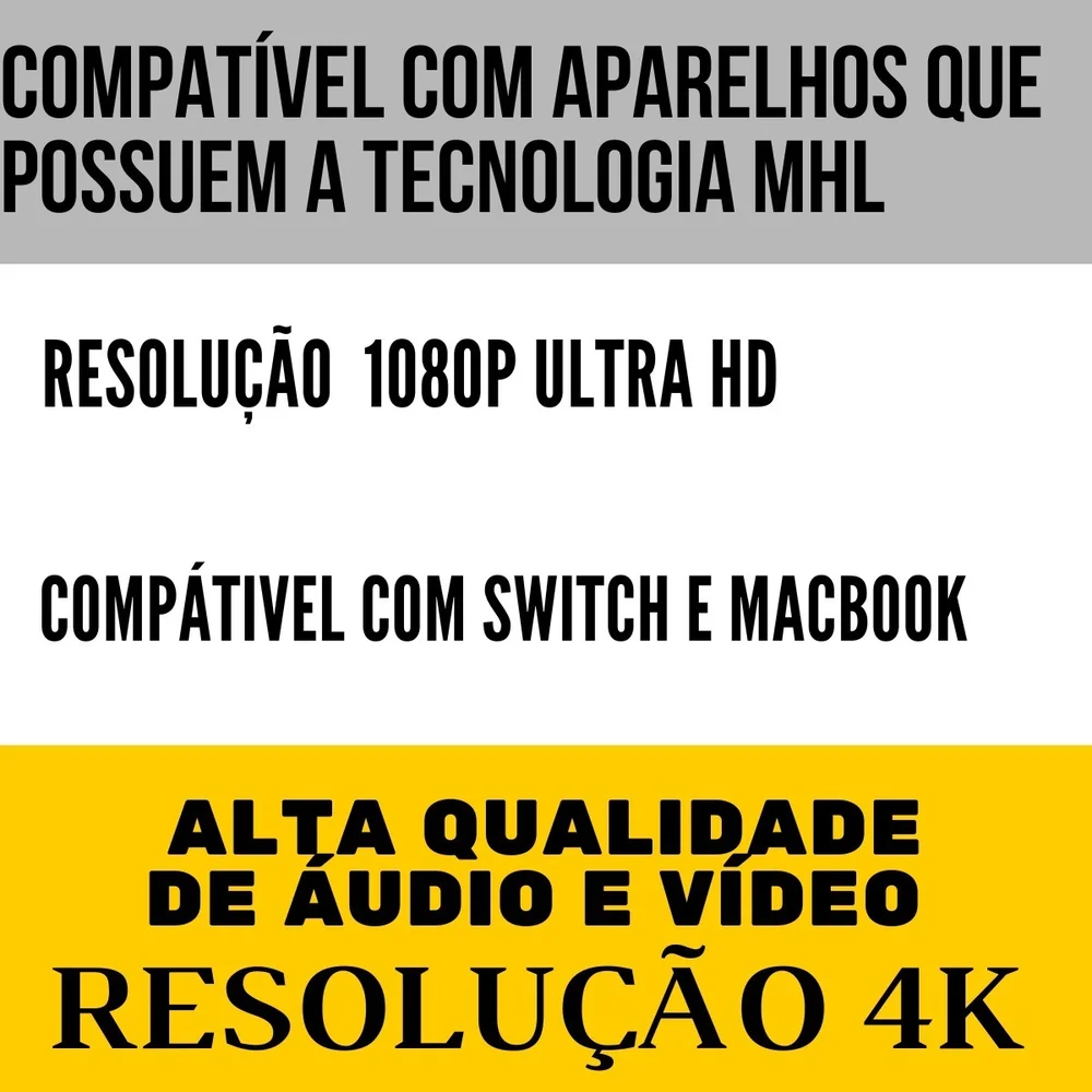 Imagem 3 de 5 do produto Adaptador Vídeo Tipo-c Para HDMI Usb 3.0 4k Alta Qualidade.