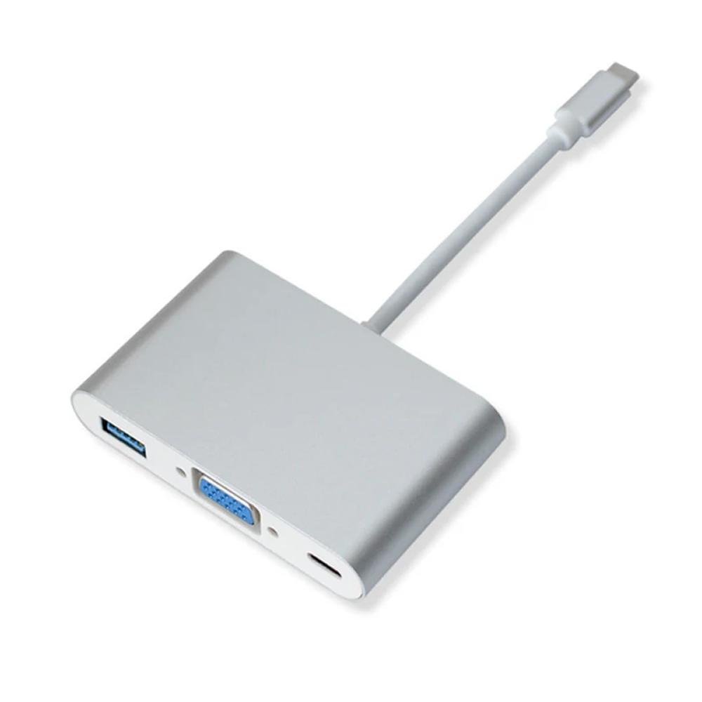 Imagem 3 de 3 do produto Adaptador Usb Tipo C 3x1 Para Vga, Usb 3.0 E Tipo C