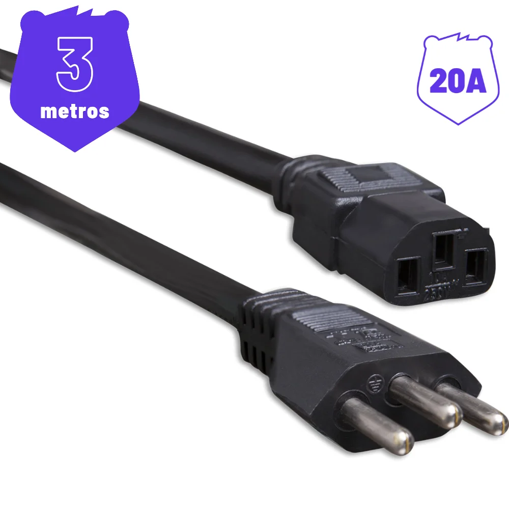 Imagem 3 de 3 do produto Cabo De Força Novo Padrão 20a 3 Metros