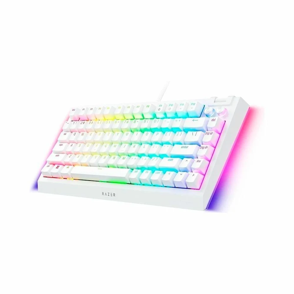 Imagem 3 de 3 do produto Teclado Mecânico Gamer Razer Blackwidow V4, Chroma RGB, Switch Orange, 75%, Anti-ghosting, Us, Branco - Branco - Unissex - Único.