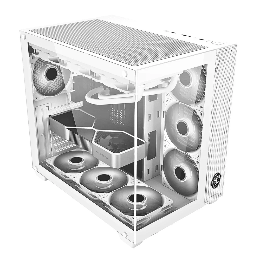 Imagem 3 de 4 do produto Gabinete Gamer Arbaton Vidro Temperado ARGB Branco Draxen(drn30a-wh)