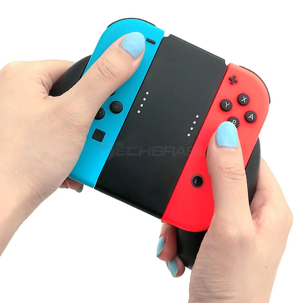 Grip Suporte De Controle Joy Con Para Nintendo Switch Case Preto