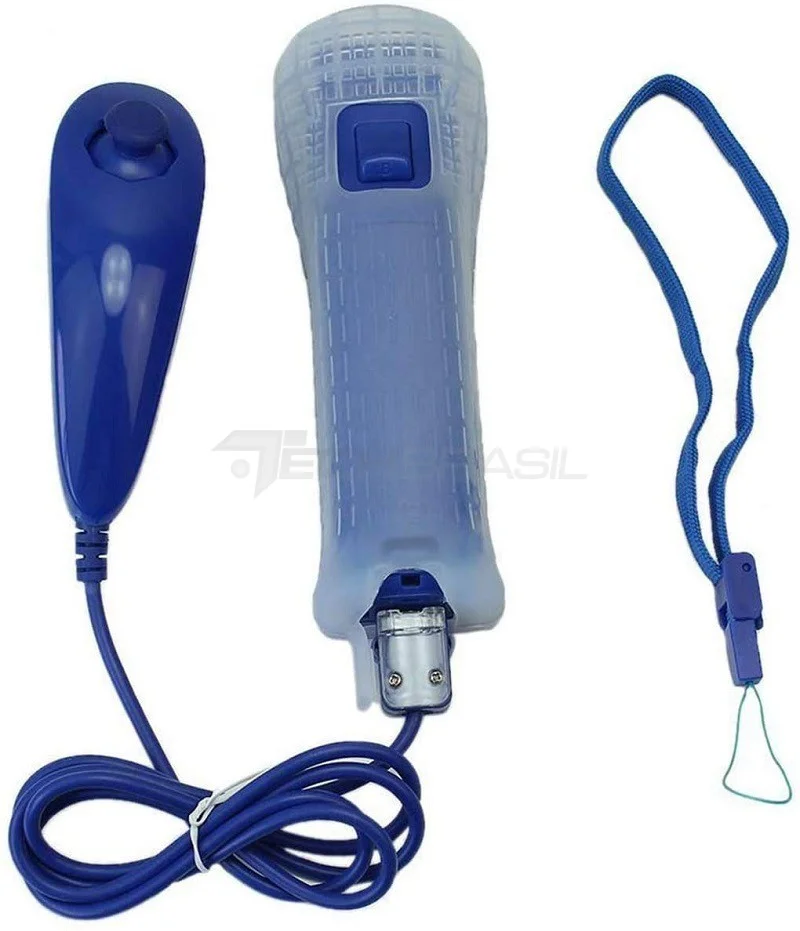 Imagem 2 de 5 do produto Controle Wii Remote Plus + Nunchuck Para Nintendo Wii E Nintendo Wii U Azul Escuro
