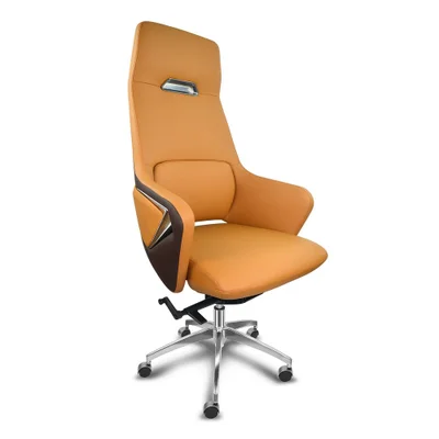 Cadeira Presidente Escritório Ergonômica Gogo Chair Deluxe Go-1009 - Caramelo.