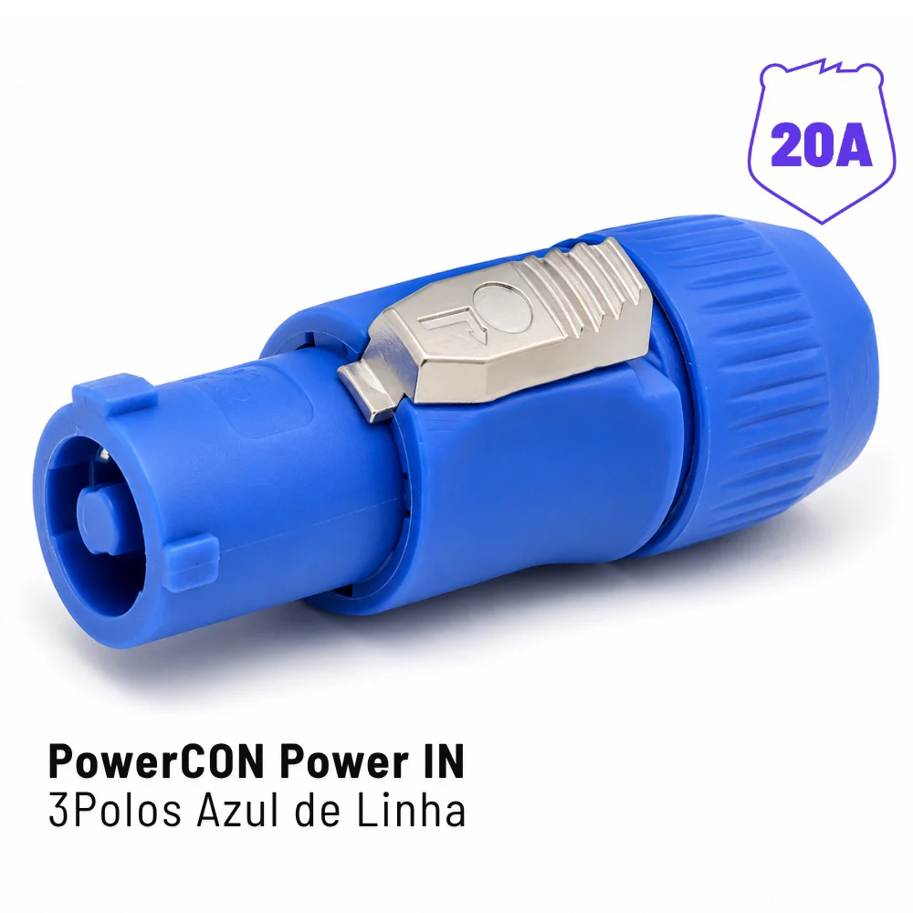 Imagem 2 de 4 do produto Plug Powercon Power In 3 Polos 20a Azul