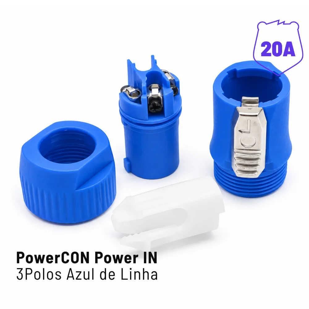 Imagem 3 de 4 do produto Plug Powercon Power In 3 Polos 20a Azul