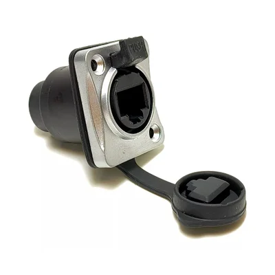 Conector Femêa Ethercon Rj45 Outdoor De Painel