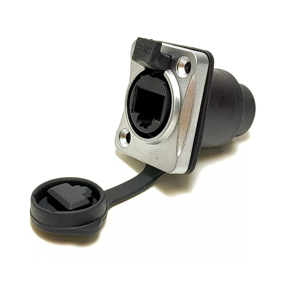 Imagem 2 de 4 do produto Conector Femêa Ethercon Rj45 Outdoor De Painel