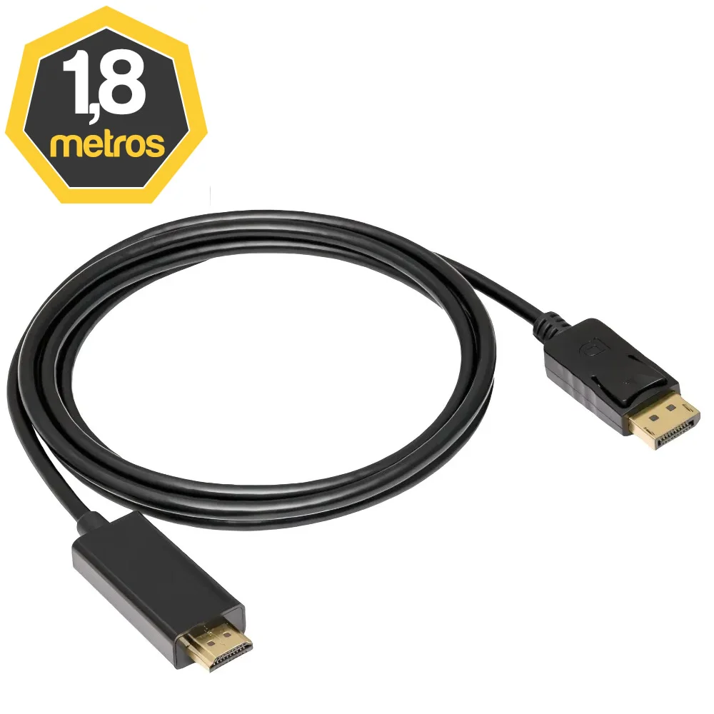 Imagem 2 de 2 do produto Cabo Displayport Para HDMI 1,80 Metros.