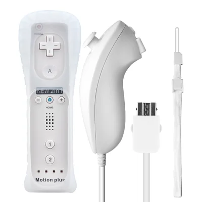 Controle Wii Remote Plus + Nunchuk Compatível Com Nintendo Wii E Wii U Branco.