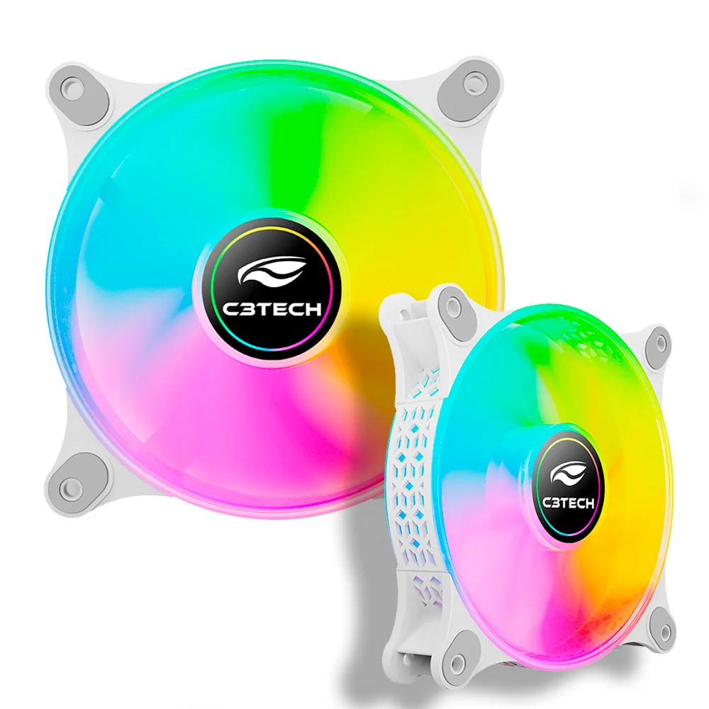 Imagem 4 de 5 do produto Cooler Fan Gamer, LED ARGB, F9-l170wh, 12cm, 6 Pinos, C3tech Gaming, Branco