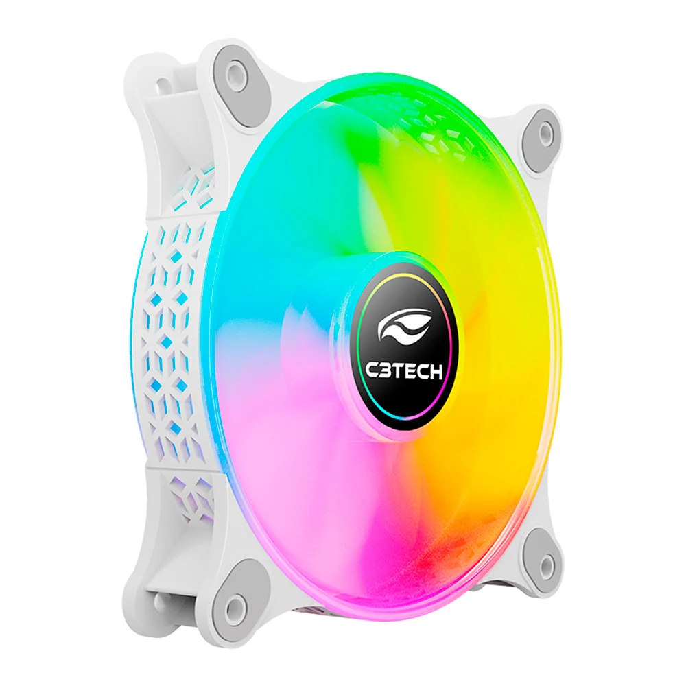Imagem 5 de 5 do produto Cooler Fan Gamer, LED ARGB, F9-l170wh, 12cm, 6 Pinos, C3tech Gaming, Branco