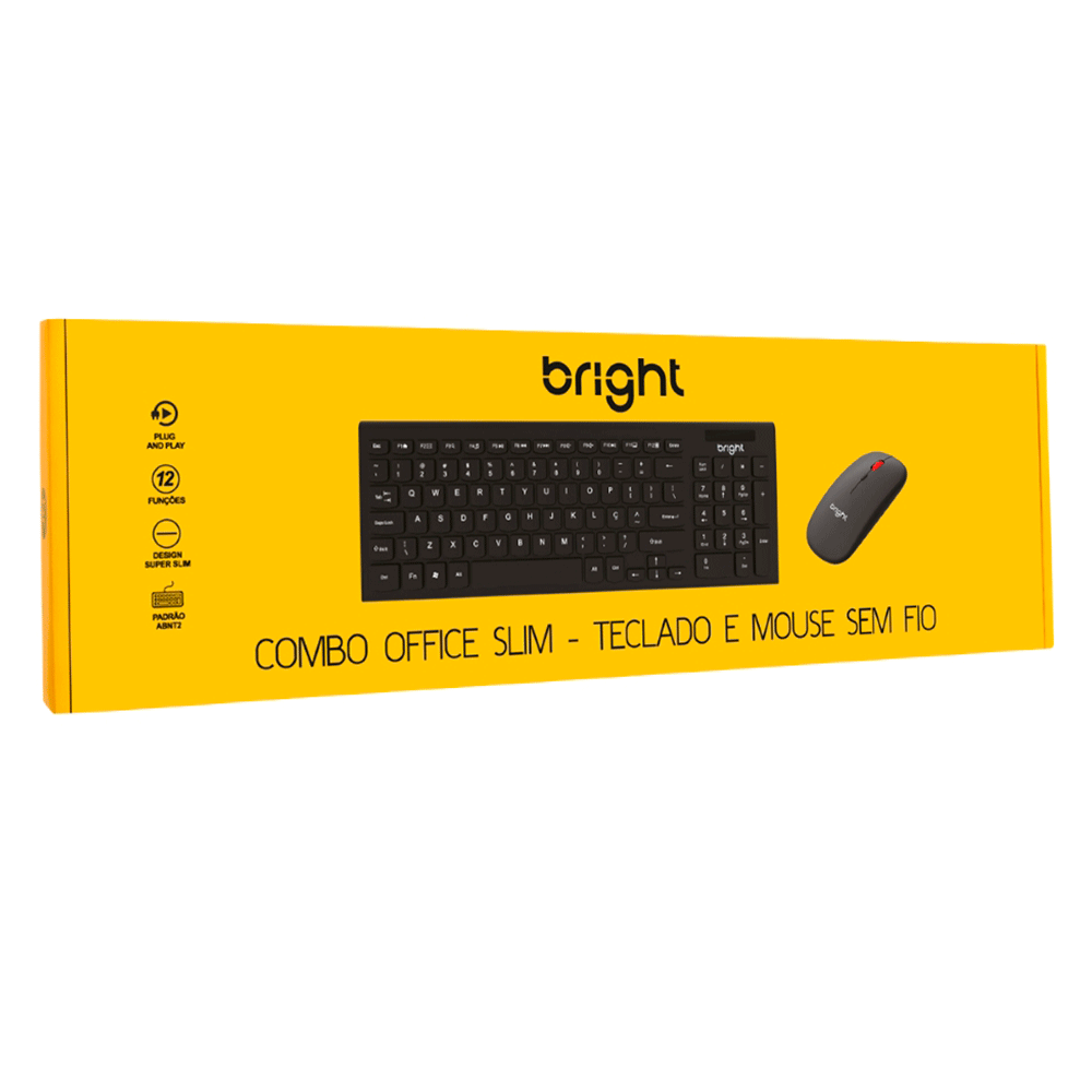 Kit Office Slim - Teclado E Mouse Sem Fio - Cmb01 Cor Do Mouse Preto Cor Do Teclado Preto