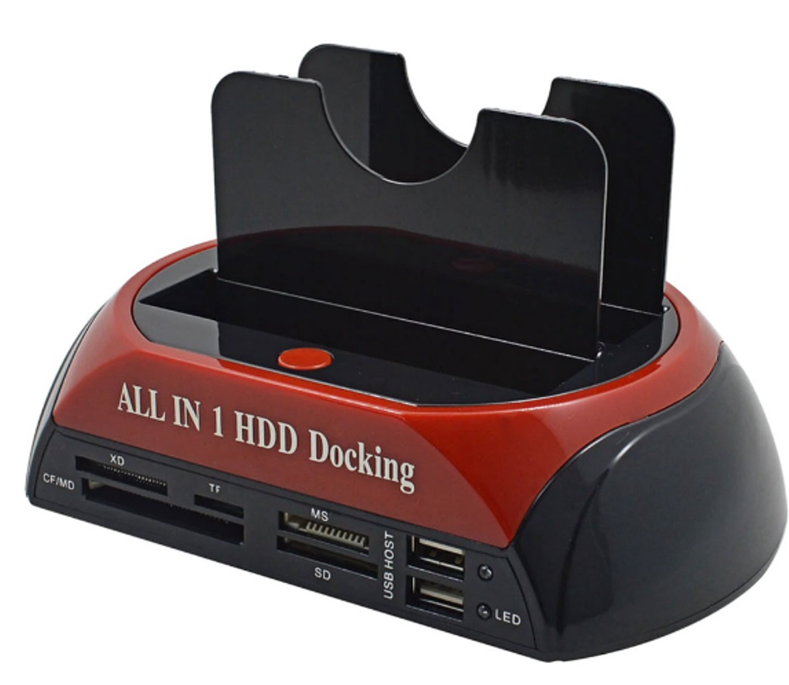 Case Dock Station 2 Hd Externo Sata 2,5'' 3,5'' Ide Pen Drive Cartão Sd E-sata Usb